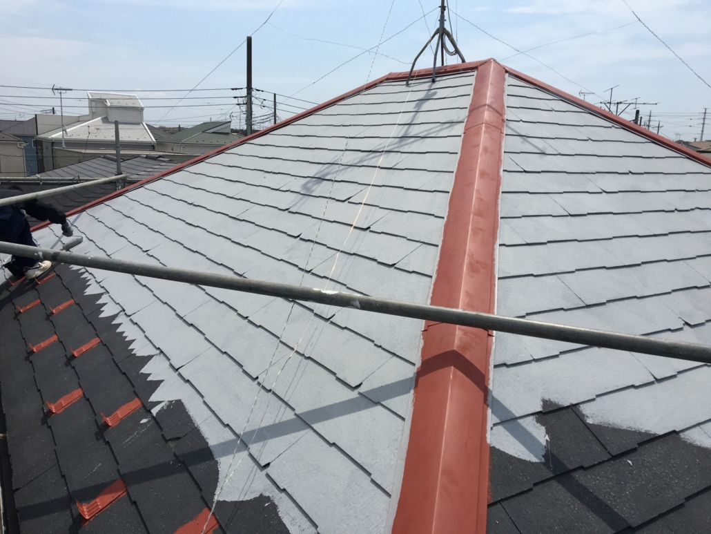 コロニアル屋根の塗装工事｜千葉県のE様邸