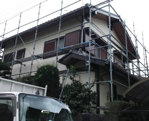架設足場の組み立て後