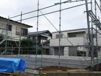 習志野市のG様邸にて新築住宅の足場工事