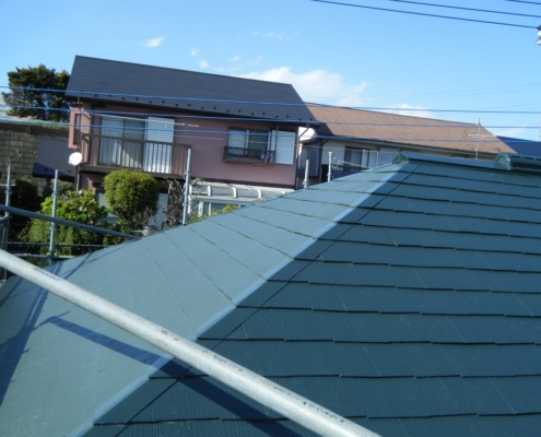 コロニアル屋根の塗装工事