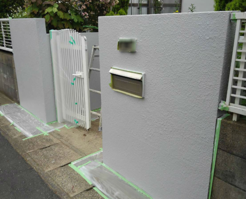 門柱の塗装