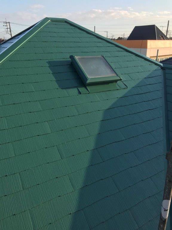 屋根の上塗り後