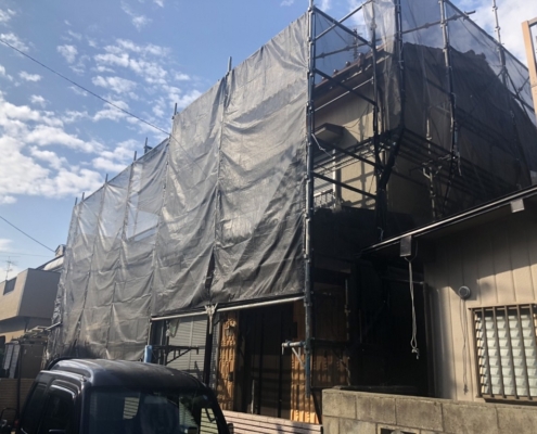仮設足場の組み立て後