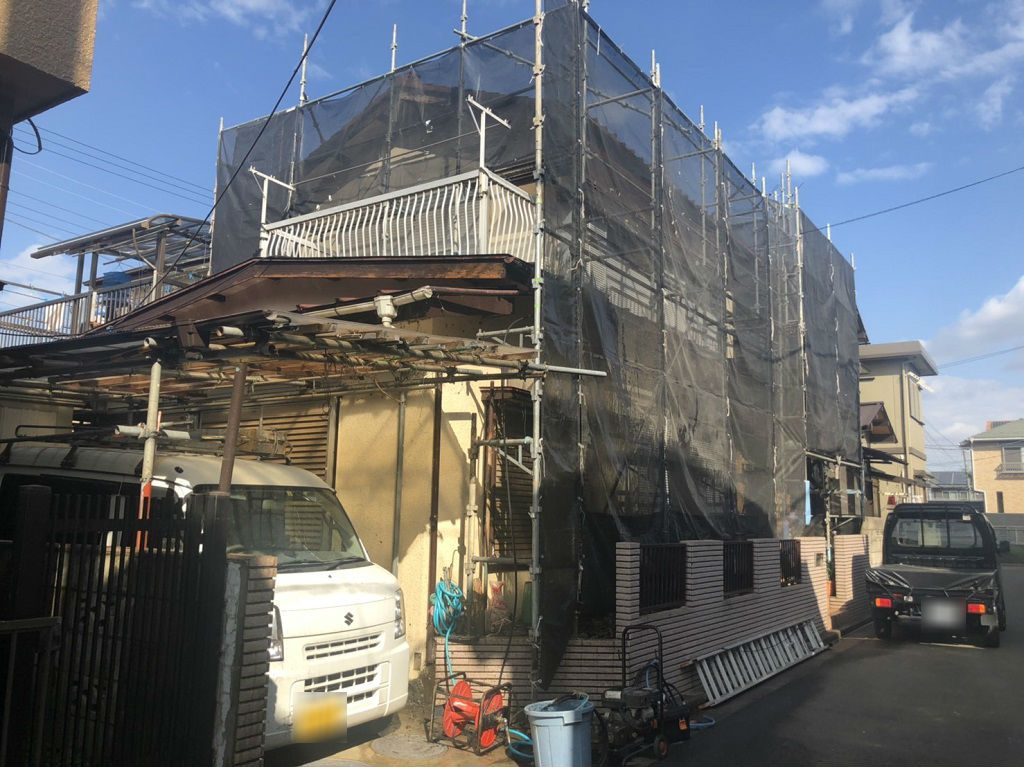 仮設足場の組み立て後