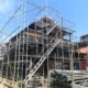 松戸市で仮設足場の組み立て