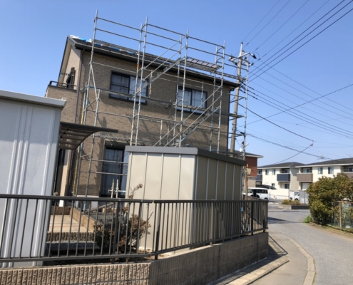 部分足場の仮設工事