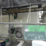 塔屋外壁の中塗り塗装