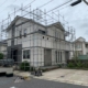 塗装工事に伴う仮設足場の組み立て