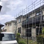 戸建て住宅の足場組み立て工事