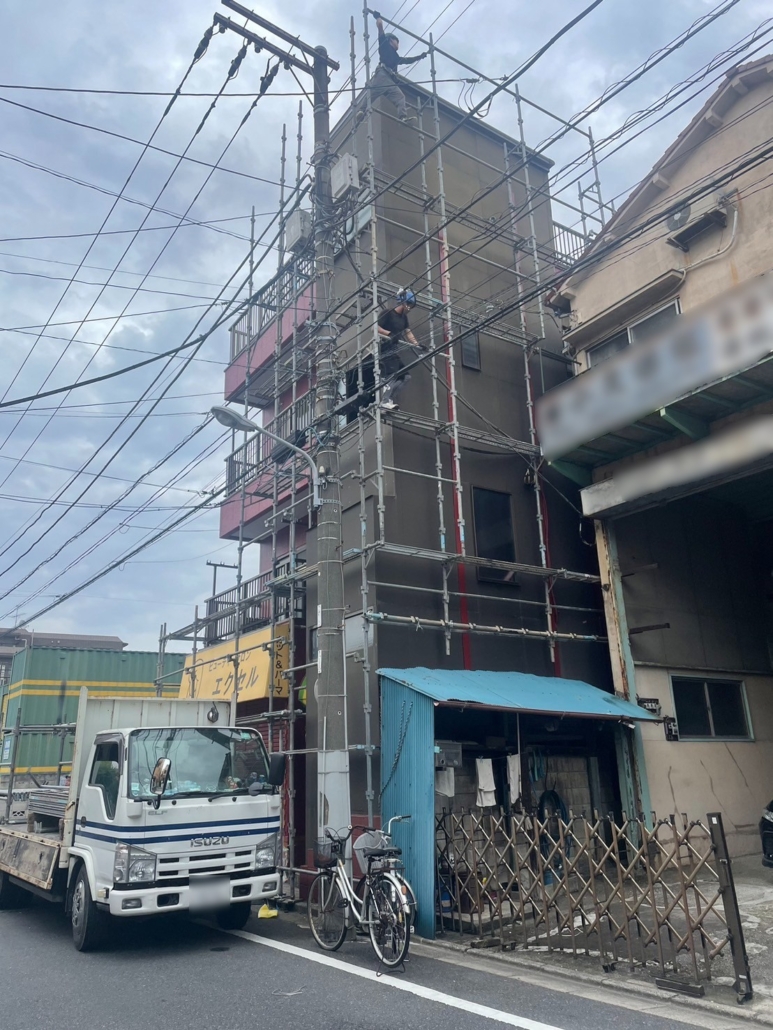 足場の組み立て工事後